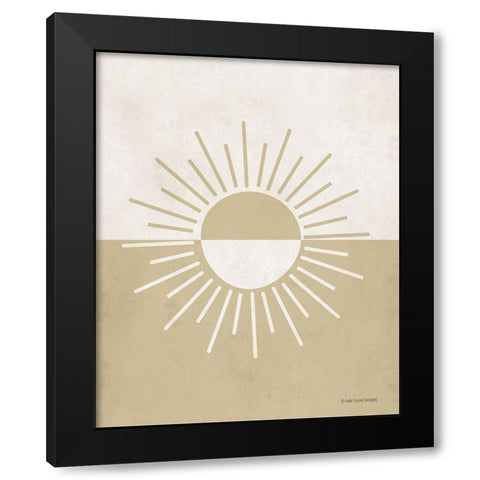 Neutral Nursery Half Sun     Black Modern Wood Framed Art Print by Lady Louise Designs