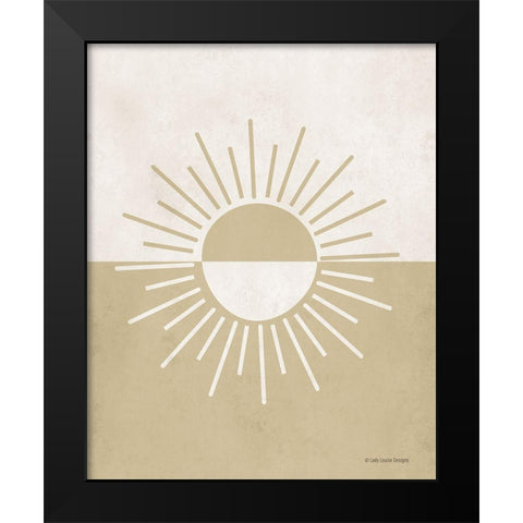 Neutral Nursery Half Sun     Black Modern Wood Framed Art Print by Lady Louise Designs