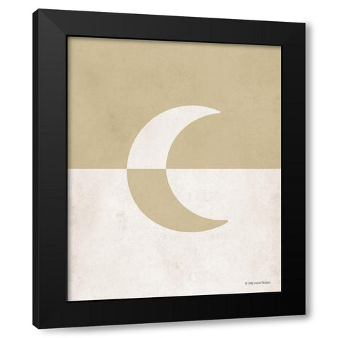 Neutral Nursery Half Moon     Black Modern Wood Framed Art Print with Double Matting by Lady Louise Designs