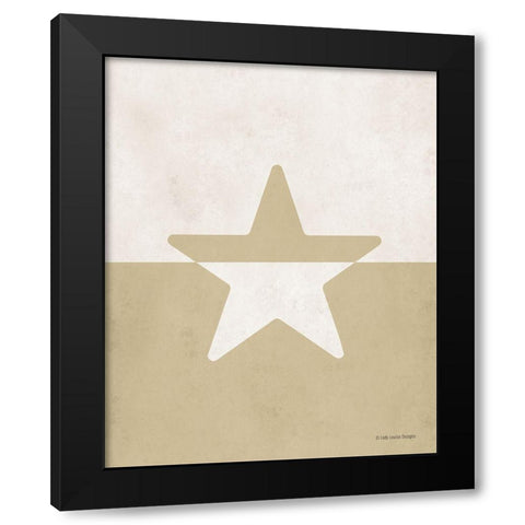Neutral Nursery Half Star     Black Modern Wood Framed Art Print with Double Matting by Lady Louise Designs