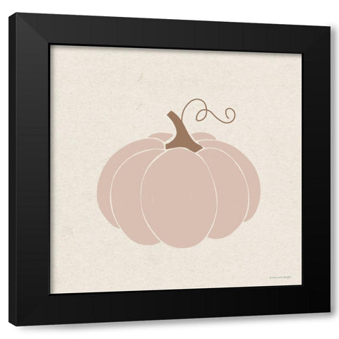 Pink Pumpkin Black Modern Wood Framed Art Print by Lady Louise Designs