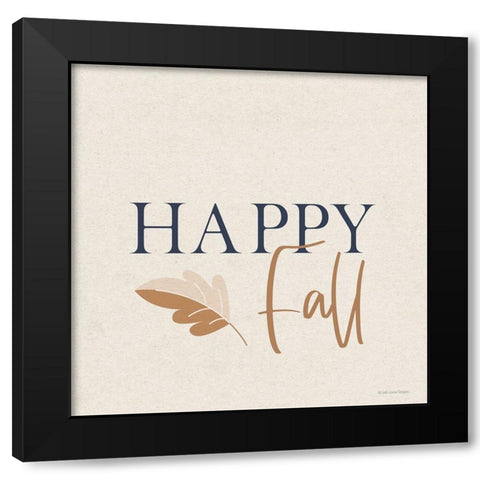 Happy Fall I Black Modern Wood Framed Art Print with Double Matting by Lady Louise Designs