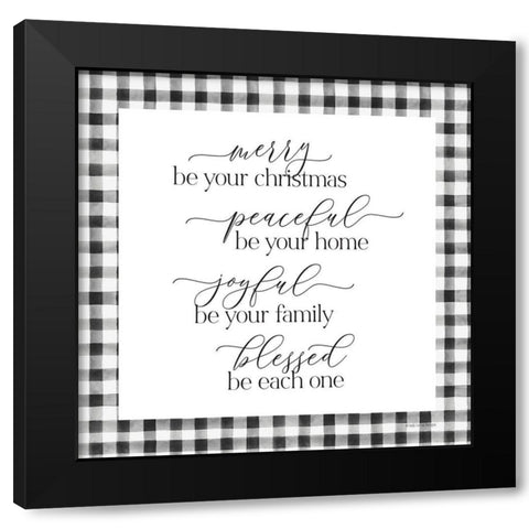Merry be Your Christmas Black Modern Wood Framed Art Print with Double Matting by Lady Louise Designs