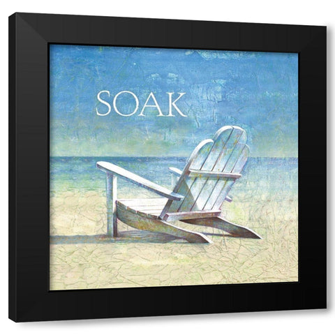 Coastal Soak Black Modern Wood Framed Art Print by Cloverfield and Co