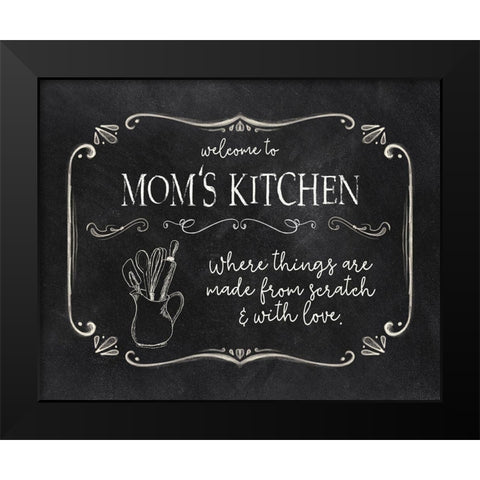 Moms Kitchen Black Modern Wood Framed Art Print by Cloverfield And Co.