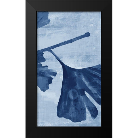 Ginkgo Branch in Blue III Black Modern Wood Framed Art Print by Cloverfield And Co.