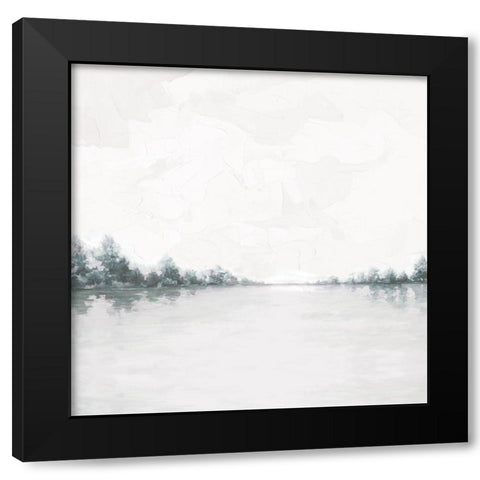 Calm Lake Black Modern Wood Framed Art Print with Double Matting by Cloverfield And Co.