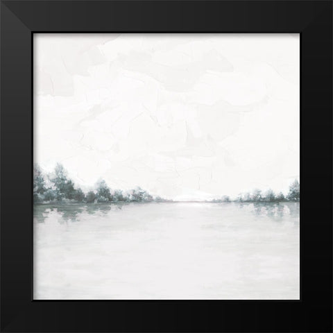 Calm Lake Black Modern Wood Framed Art Print by Cloverfield And Co.