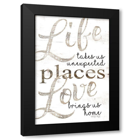 Live and Love Black Modern Wood Framed Art Print by Jacobs, Cindy