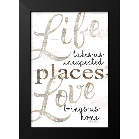 Live and Love Black Modern Wood Framed Art Print by Jacobs, Cindy