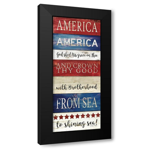 America God Shed His Grace on Thee Black Modern Wood Framed Art Print by Jacobs, Cindy