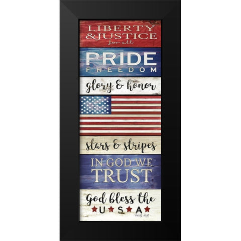 God Bless the USA Black Modern Wood Framed Art Print by Jacobs, Cindy