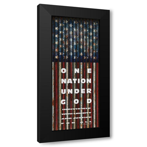 One Nation Under God Black Modern Wood Framed Art Print with Double Matting by Jacobs, Cindy