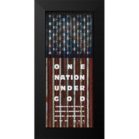 One Nation Under God Black Modern Wood Framed Art Print by Jacobs, Cindy