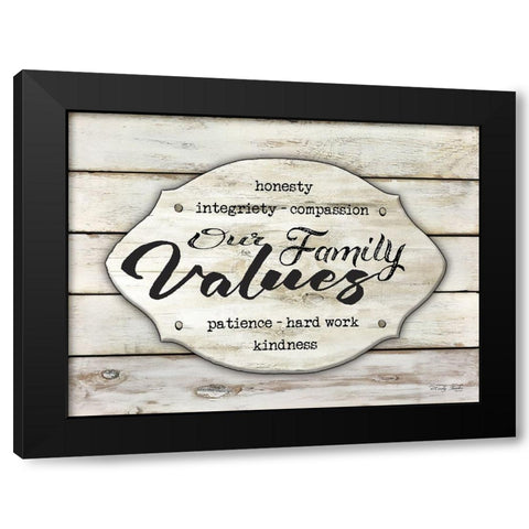 Our Family Values Black Modern Wood Framed Art Print with Double Matting by Jacobs, Cindy