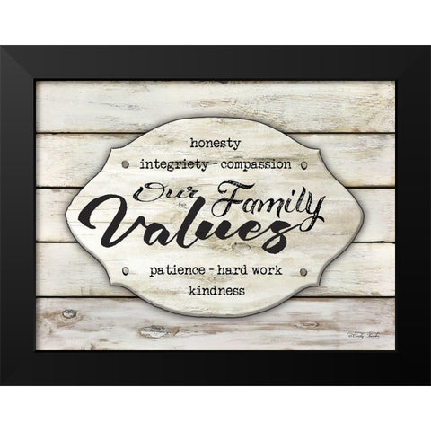 Our Family Values Black Modern Wood Framed Art Print by Jacobs, Cindy
