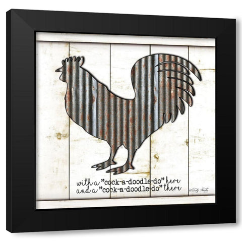 Metal Rooster Black Modern Wood Framed Art Print by Jacobs, Cindy