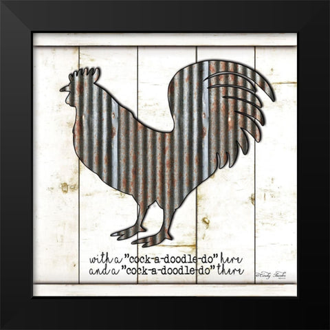 Metal Rooster Black Modern Wood Framed Art Print by Jacobs, Cindy