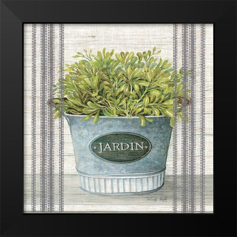 Galvanized Jardin Black Modern Wood Framed Art Print by Jacobs, Cindy