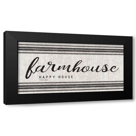 Farmhouse Happy House Black Modern Wood Framed Art Print with Double Matting by Jacobs, Cindy
