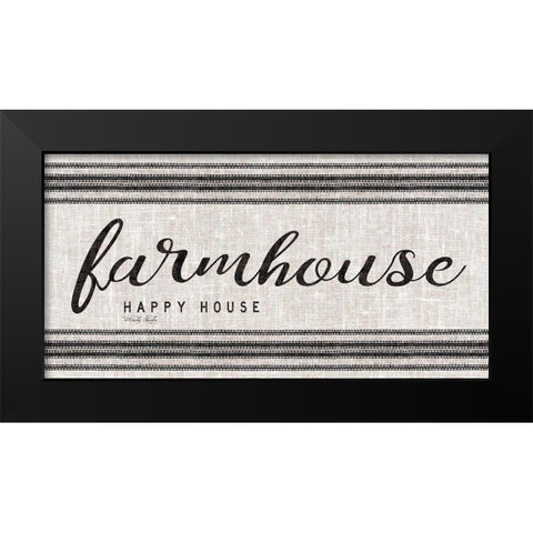 Farmhouse Happy House Black Modern Wood Framed Art Print by Jacobs, Cindy