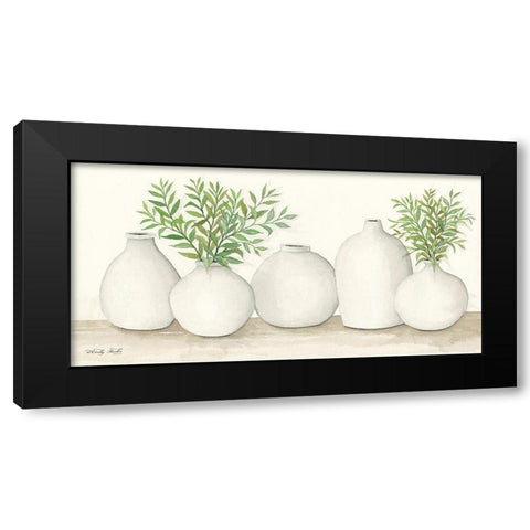 Simplicity in White I Black Modern Wood Framed Art Print with Double Matting by Jacobs, Cindy
