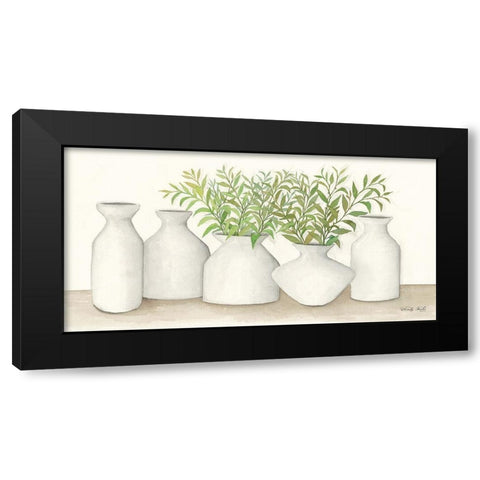 Simplicity in White II Black Modern Wood Framed Art Print with Double Matting by Jacobs, Cindy