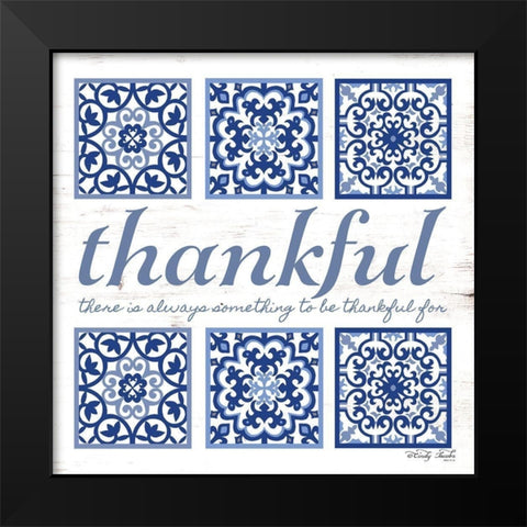 Thankful Tile Black Modern Wood Framed Art Print by Jacobs, Cindy