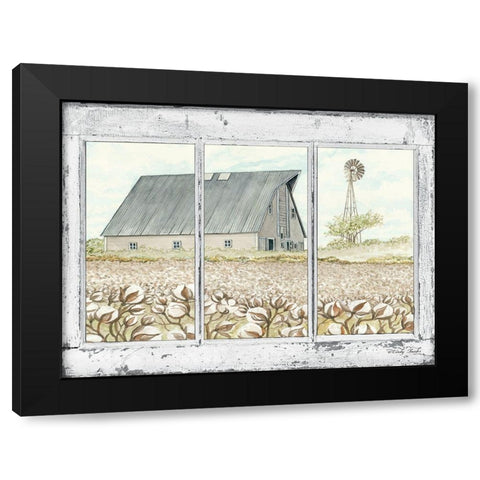 Farmland View Black Modern Wood Framed Art Print with Double Matting by Jacobs, Cindy