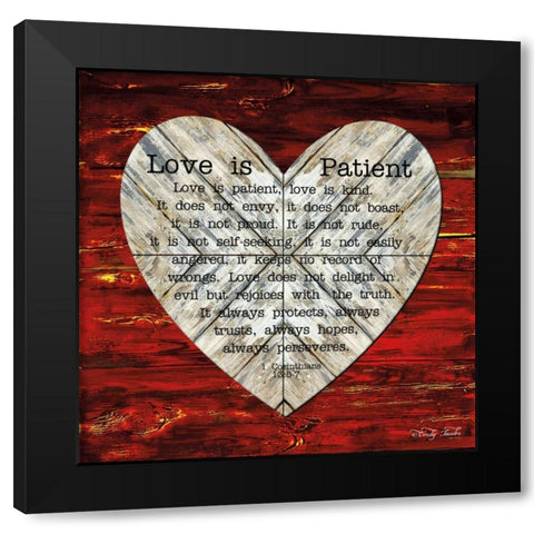 Love is Patient Black Modern Wood Framed Art Print by Jacobs, Cindy