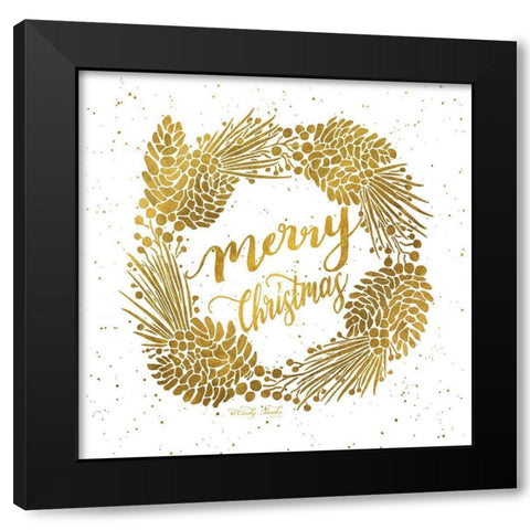 Merry Christmas    Black Modern Wood Framed Art Print with Double Matting by Jacobs, Cindy