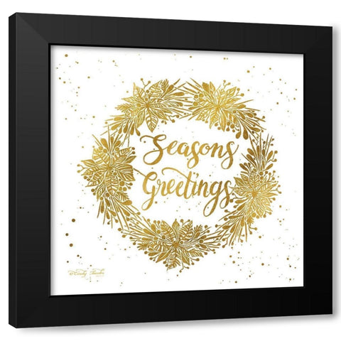 Seasons Greetings   Black Modern Wood Framed Art Print by Jacobs, Cindy