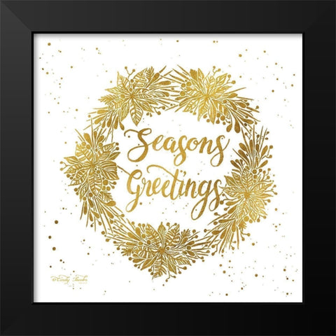 Seasons Greetings   Black Modern Wood Framed Art Print by Jacobs, Cindy