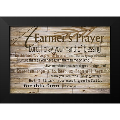 A Farmers Prayer Black Modern Wood Framed Art Print by Jacobs, Cindy