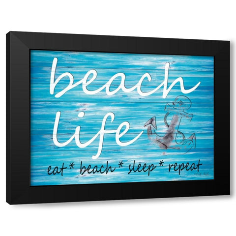 Beach Life Black Modern Wood Framed Art Print with Double Matting by Jacobs, Cindy