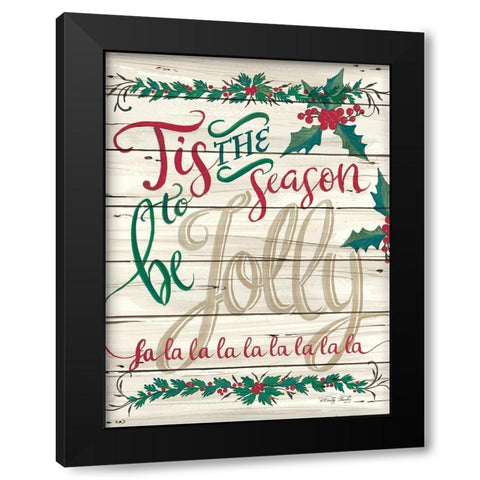 Tis the Season Shiplap Black Modern Wood Framed Art Print by Jacobs, Cindy