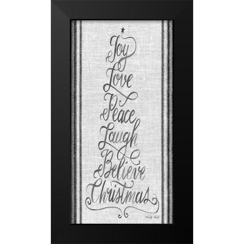 Christmas Word Tree   Black Modern Wood Framed Art Print by Jacobs, Cindy