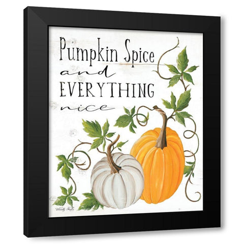 Pumpkin Spice and Everything Nice Black Modern Wood Framed Art Print with Double Matting by Jacobs, Cindy