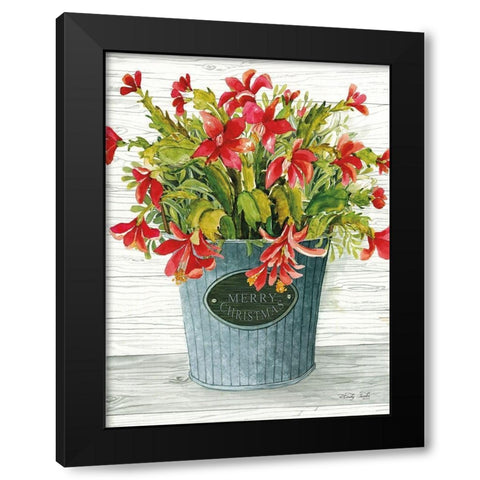 Merry Christmas Pot Black Modern Wood Framed Art Print with Double Matting by Jacobs, Cindy