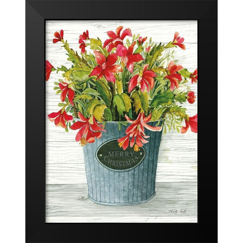 Merry Christmas Pot Black Modern Wood Framed Art Print by Jacobs, Cindy