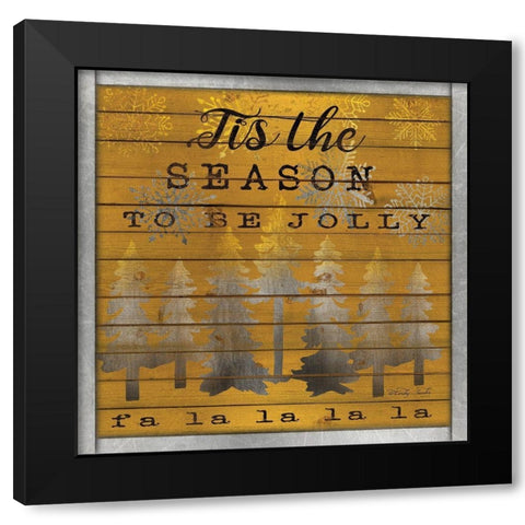 Tis the Season to be Jolly Black Modern Wood Framed Art Print with Double Matting by Jacobs, Cindy