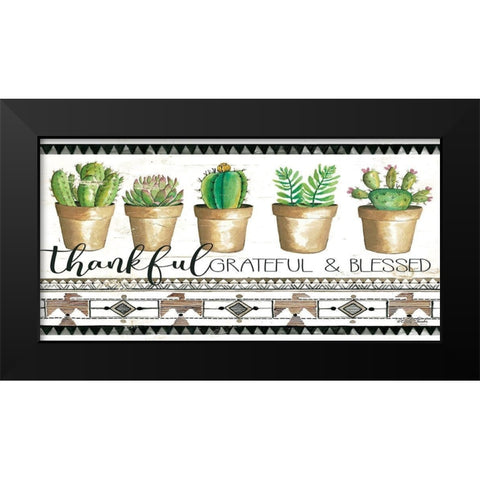 Native Thankful Grateful    Black Modern Wood Framed Art Print by Jacobs, Cindy