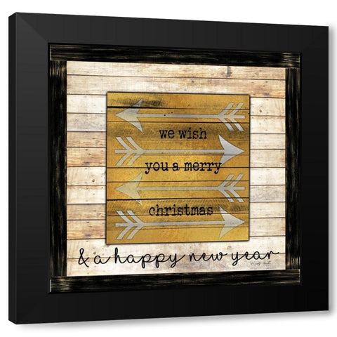 Buffalo Merry Christmas    Black Modern Wood Framed Art Print with Double Matting by Jacobs, Cindy
