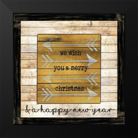 Buffalo Merry Christmas    Black Modern Wood Framed Art Print by Jacobs, Cindy