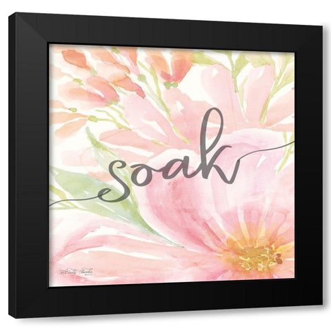 Floral Soak Black Modern Wood Framed Art Print by Jacobs, Cindy