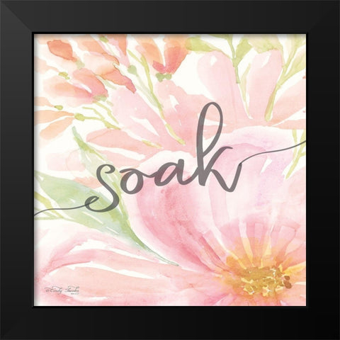 Floral Soak Black Modern Wood Framed Art Print by Jacobs, Cindy
