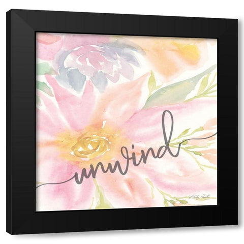 Floral Unwind Black Modern Wood Framed Art Print with Double Matting by Jacobs, Cindy