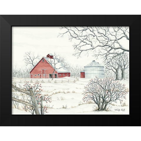 Winter Barn Black Modern Wood Framed Art Print by Jacobs, Cindy