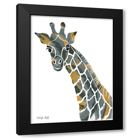Bright Giraffe II Black Modern Wood Framed Art Print with Double Matting by Jacobs, Cindy