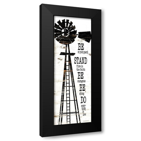 Windmill Be On Your Guard Black Modern Wood Framed Art Print with Double Matting by Jacobs, Cindy